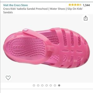 Pink crocs sandals baby girl size 4 like new